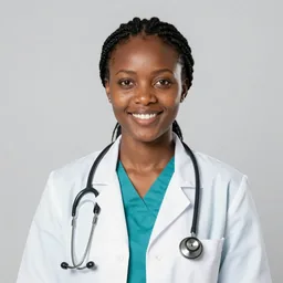 Dr. Chebet Rotich, AI-generated portrait of a fictional doctor